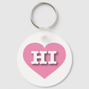 Hawaii Solid Pink Heart - Big Love Key Ring