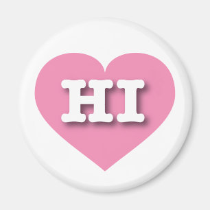 Hawaii Solid Pink Heart - Big Love Magnet