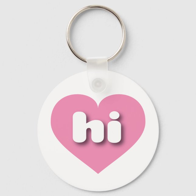 Hawaii Solid Pink Heart - love Key Ring (Front)