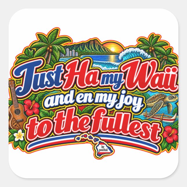 Hawaii Square Sticker (Front)