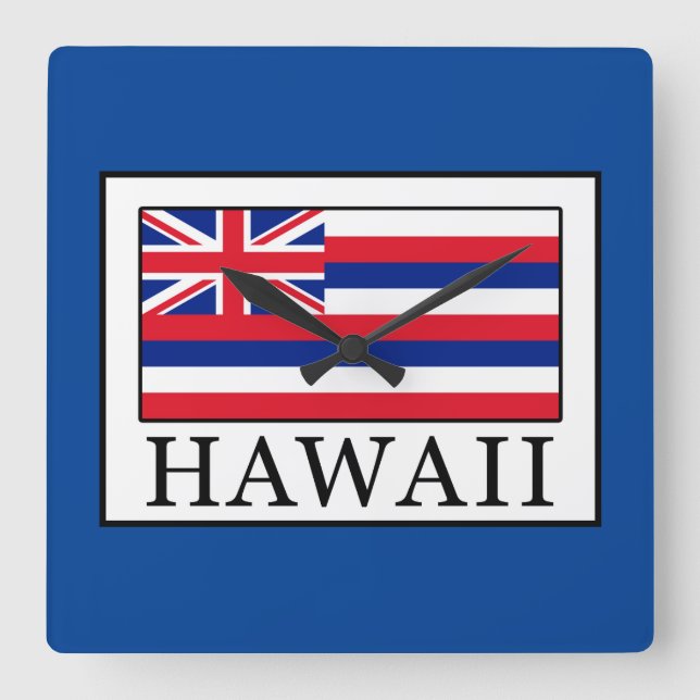 Hawaii Square Wall Clock (Front)