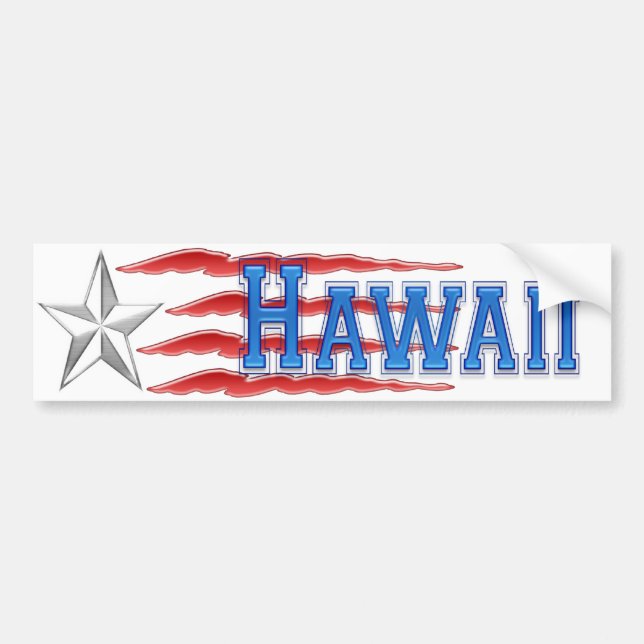 Hawaii Star and Stripes Bumper Sticker (Front)