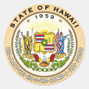 Hawaii State Emblem Circular Sticker