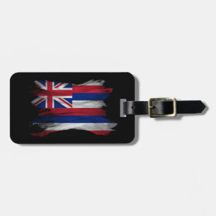 Hawaii state flag brush stroke, Hawaii flag Luggage Tag