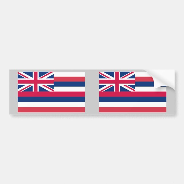 Hawaii State Flag Bumper Sticker (Front)