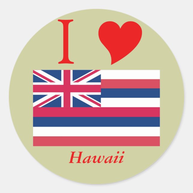 Hawaii State Flag Classic Round Sticker (Front)