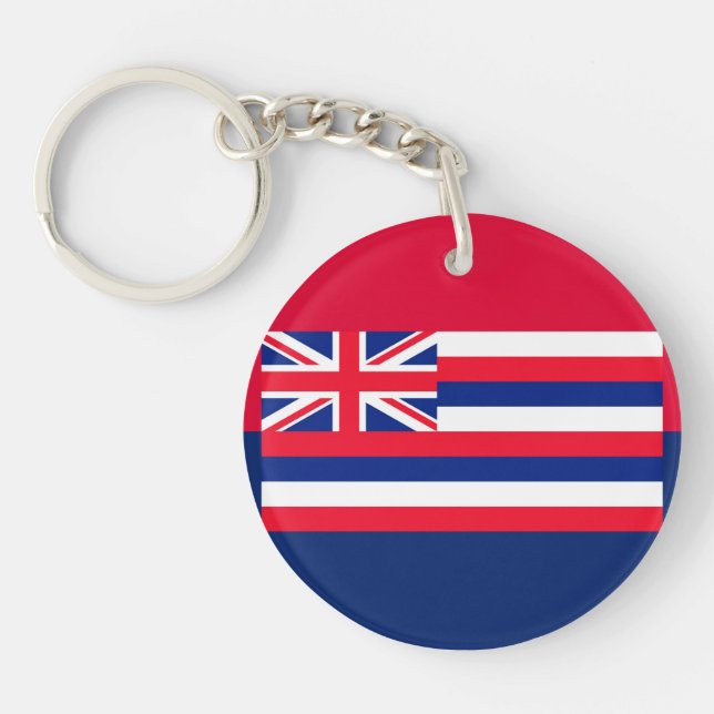 Hawaii State Flag Design Key Ring (Front)