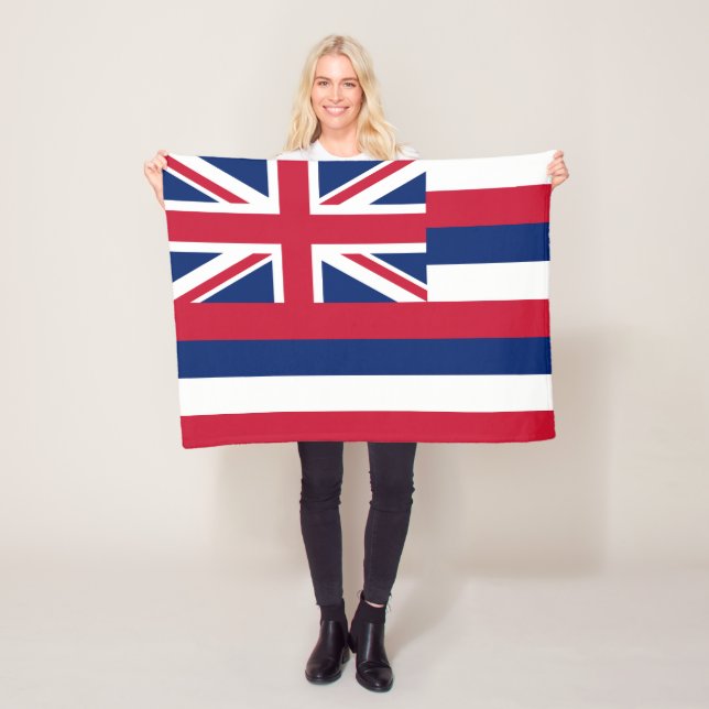 Hawaii State Flag Fleece Blanket (In Situ)
