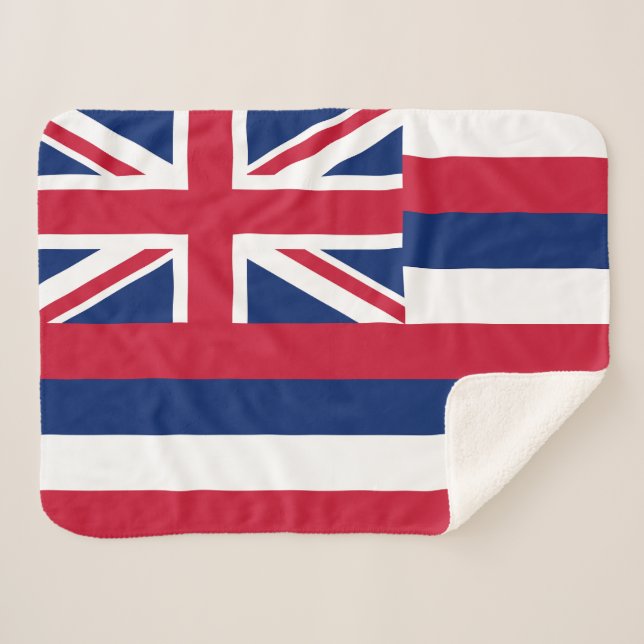 Hawaii State Flag Sherpa Blanket (Front (Horizontal))