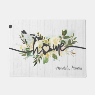 Hawaii State Personalised Your Home City Rustic Doormat