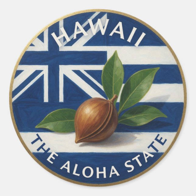 Hawaii State Pride 🌺 Classic Round Sticker (Front)
