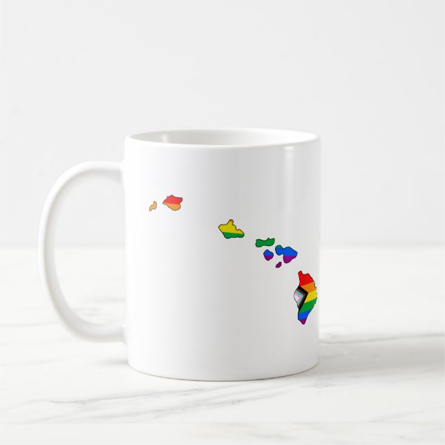 Hawaii State Pride LGBTQ Progress Pride Coffee Mug (Left)