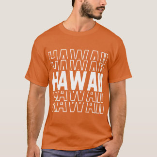 Hawaii State Repeated Text T-Shirt