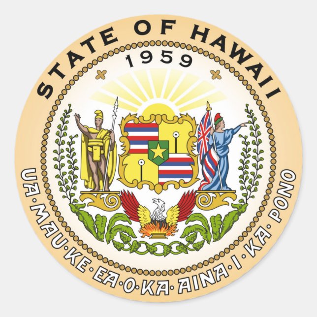 Hawaii state seal america republic symbol flag (Front)