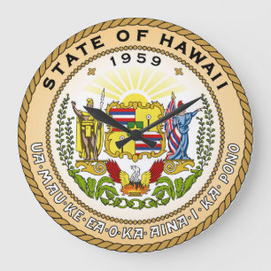 Hawaii state seal america republic symbol flag large clock