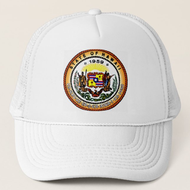 Hawaii state seal trucker hat (Front)