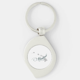Hawaii State Typography Key Ring