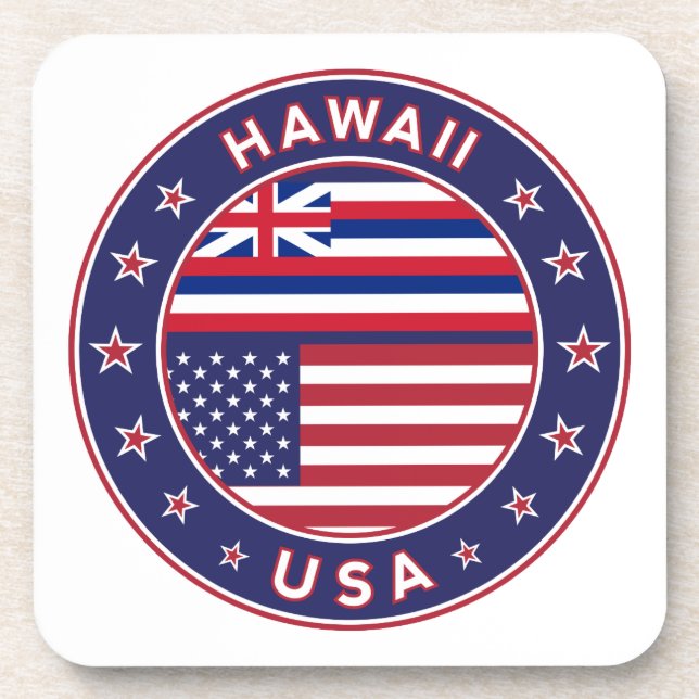 Hawaii sticker, Hawaii, USA Coaster (Front)