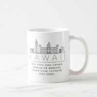 Hawaii Stylised Skyline | Custom Slogan Coffee Mug