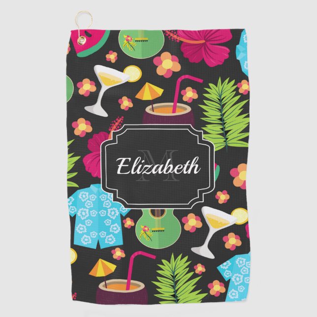 Hawaii Summer Pattern Golf Towel (Front)