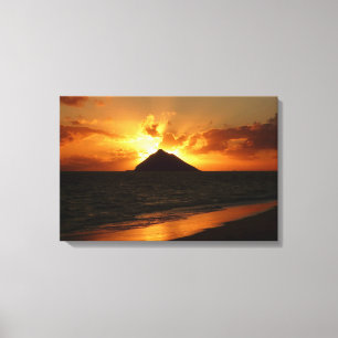 Hawaii sunrise at the beach canvas print