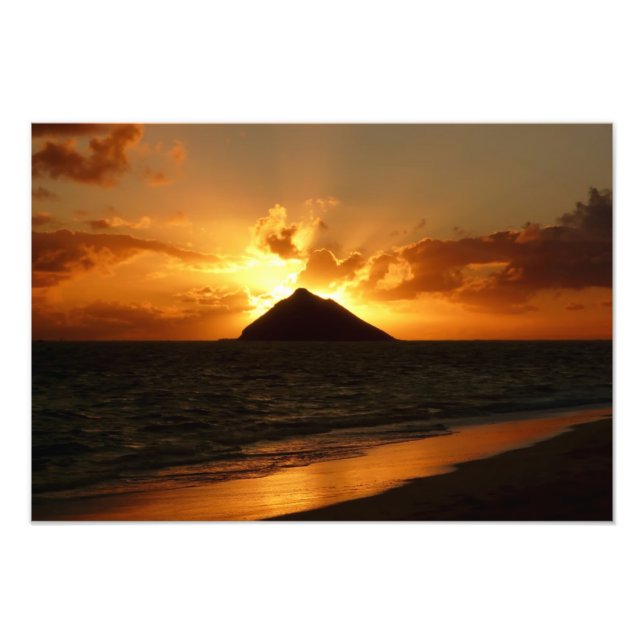 Hawaii sunrise at the beach photo print (Front)