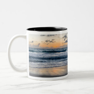 Hawaii sunrise beach Two-Tone coffee mug