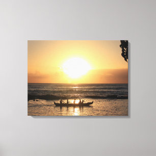 Hawaii Sunset 3 Piece Canvas Print