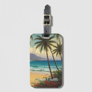 Hawaii Sunset Calligraphy Simple Professional Name Luggage Tag