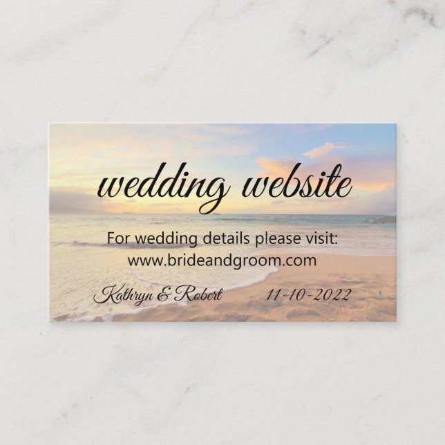 Hawaii Sunset on the Beach Enclosure Card (Front)