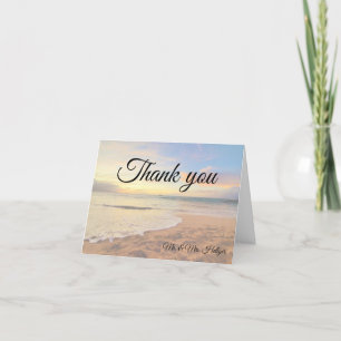 Hawaii Sunset on the Beach Wedding Thank You
