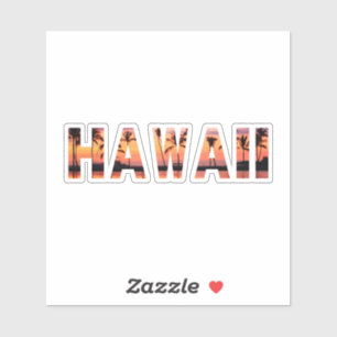 Hawaii Sunset Palm Letters