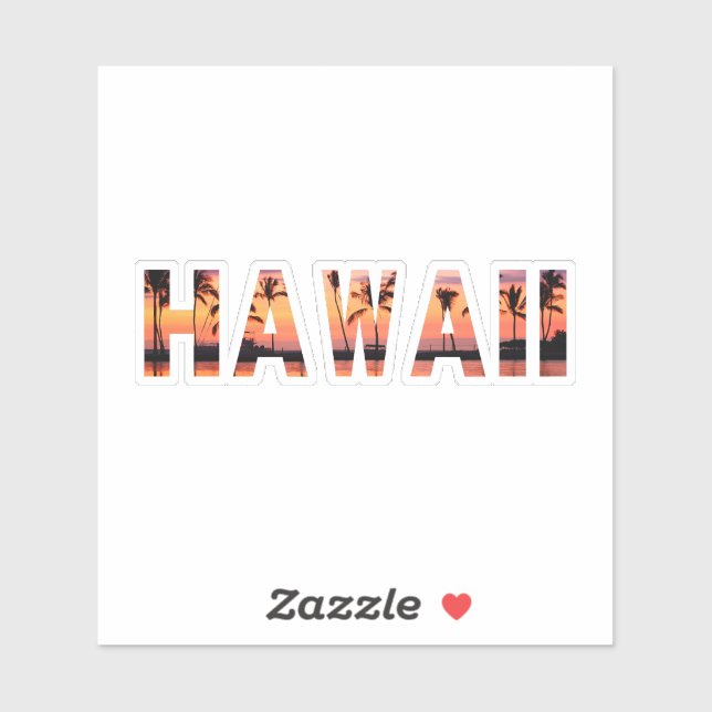 Hawaii Sunset Palm Letters (Sheet)
