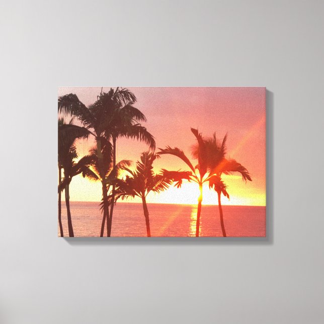 Hawaii Sunset Photo Designed Stretched Canvas Print (Front)