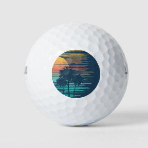 Hawaii Sunset Sunrise Graphic Topical Rainforest Golf Balls