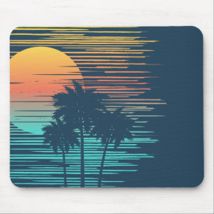 Hawaii Sunset Sunrise Graphic Topical Rainforest Mouse Mat