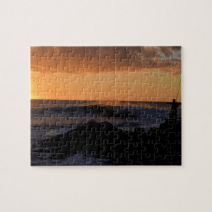 Hawaii Sunset Surf Fishing - 8x10 - 110 pcs. Jigsaw Puzzle