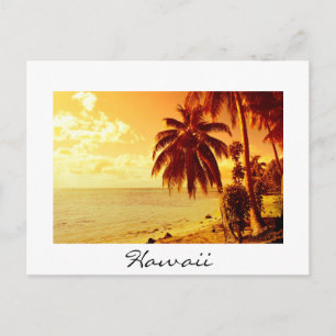Hawaii sunset text postcard