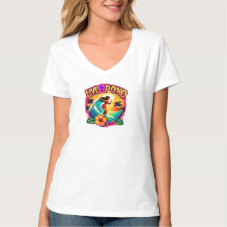 Hawaii Surf Live Pono Ocean Wave Hibiscus Flower T-Shirt