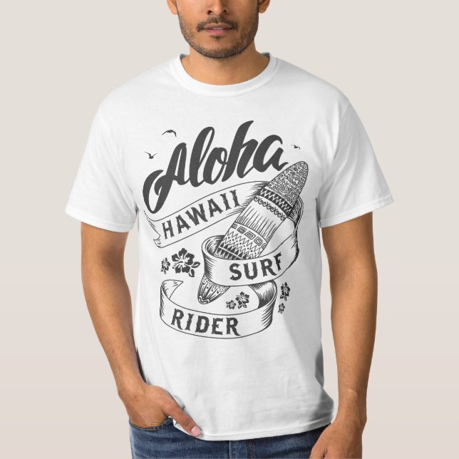 Hawaii Surf Rider Vintage Aloha Vibes T-Shirt (Front)