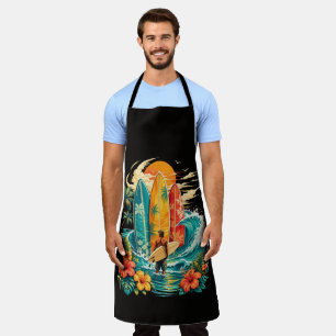 Hawaii Surfboard Wave Beach Surfer Vintage Apron