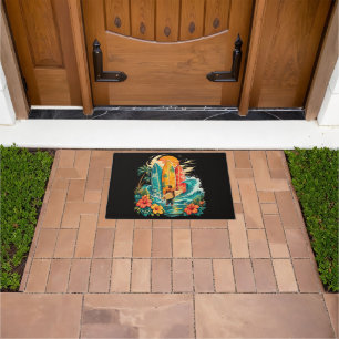 Hawaii Surfboard Wave Beach Surfer Vintage Doormat
