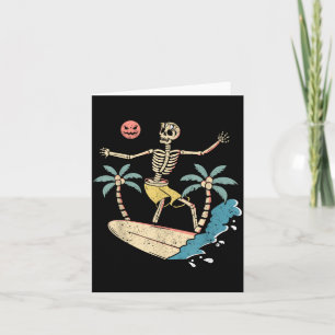 Hawaii Surfer Skeleton Halloween Beach Y Soky Surf Card