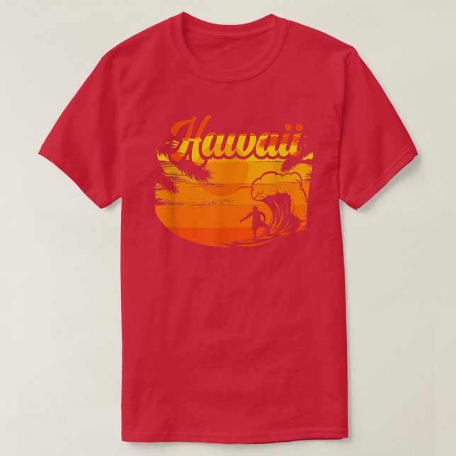 Hawaii Surfer Wave Ocean Island Hawaiian Beach Alo T-Shirt (Design Front)