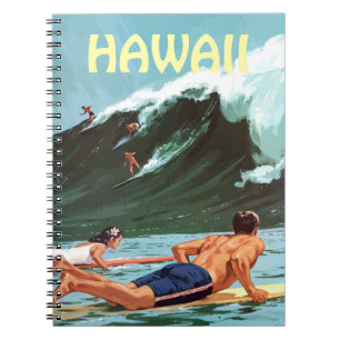 Hawaii, Surfers Waiting for a Big Wave, Notebook
