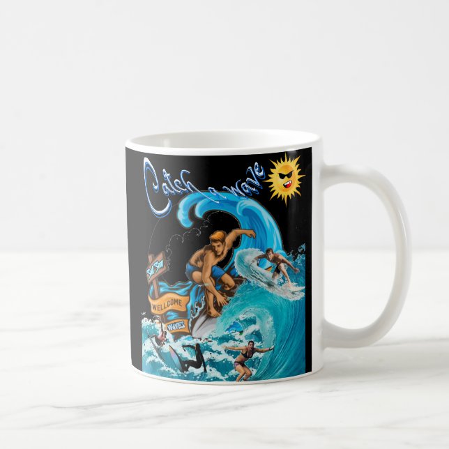 Hawaii Surfing Dude Coffee Mug (Right)