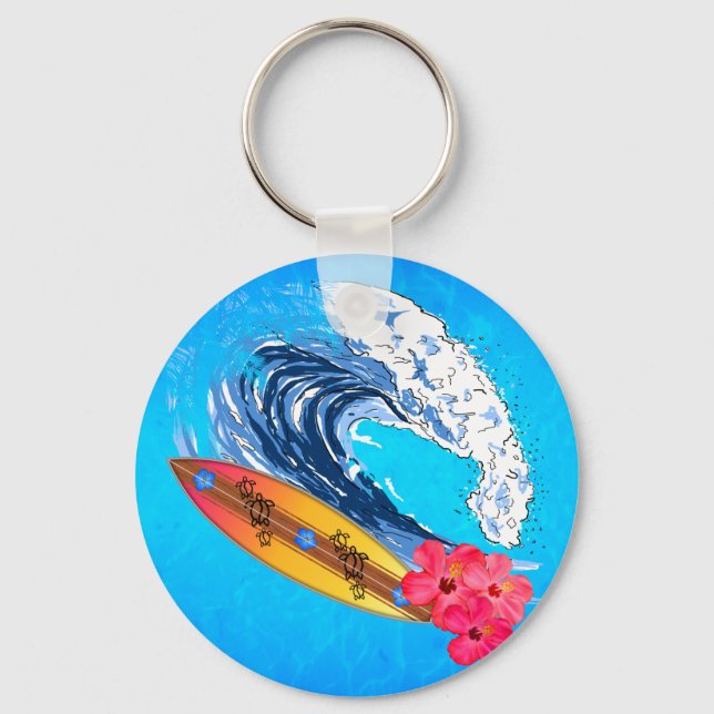 Hawaii Surfing Key Ring (Front)