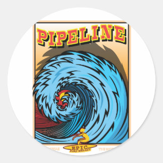 HAWAII SURFING NORTH SHORE CLASSIC ROUND STICKER