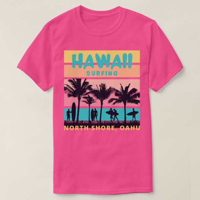 Hawaii Surfing Oahu TShirt (Design Front)