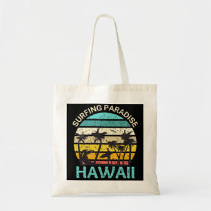 Hawaii surfing paradise tote bag